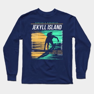 Retro Surfing Jekyll Island, Georgia // Vintage Surfer Beach // Surfer's Paradise Long Sleeve T-Shirt